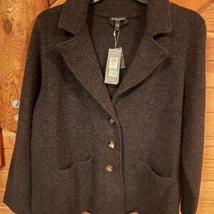 Jacket/ Cardigan Sweater - Black (Eileen Fisher)...1X
